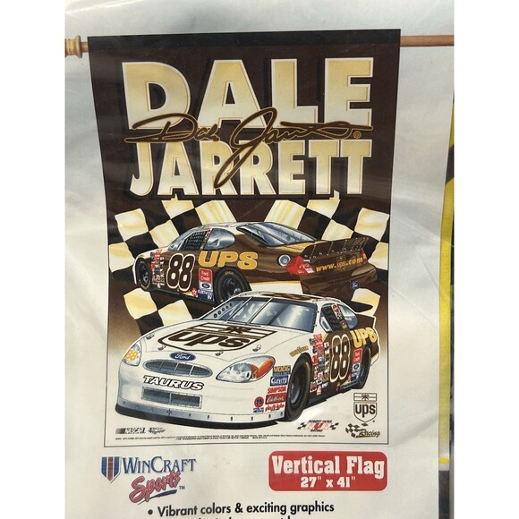 WinCraft Sports NASCAR Racing Flag 27x41” Dale Jarrett #88 Ford UPS New - Picture 3 of 5